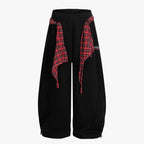 Street Detachable Plaid Waistband Machete Casual Pants - Drenn