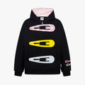 Detachable Hair Clip Decoration Zip Up Hoodie - Drenn