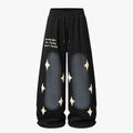 Spray Paint Star Print Distressed Sweatpants - Drenn