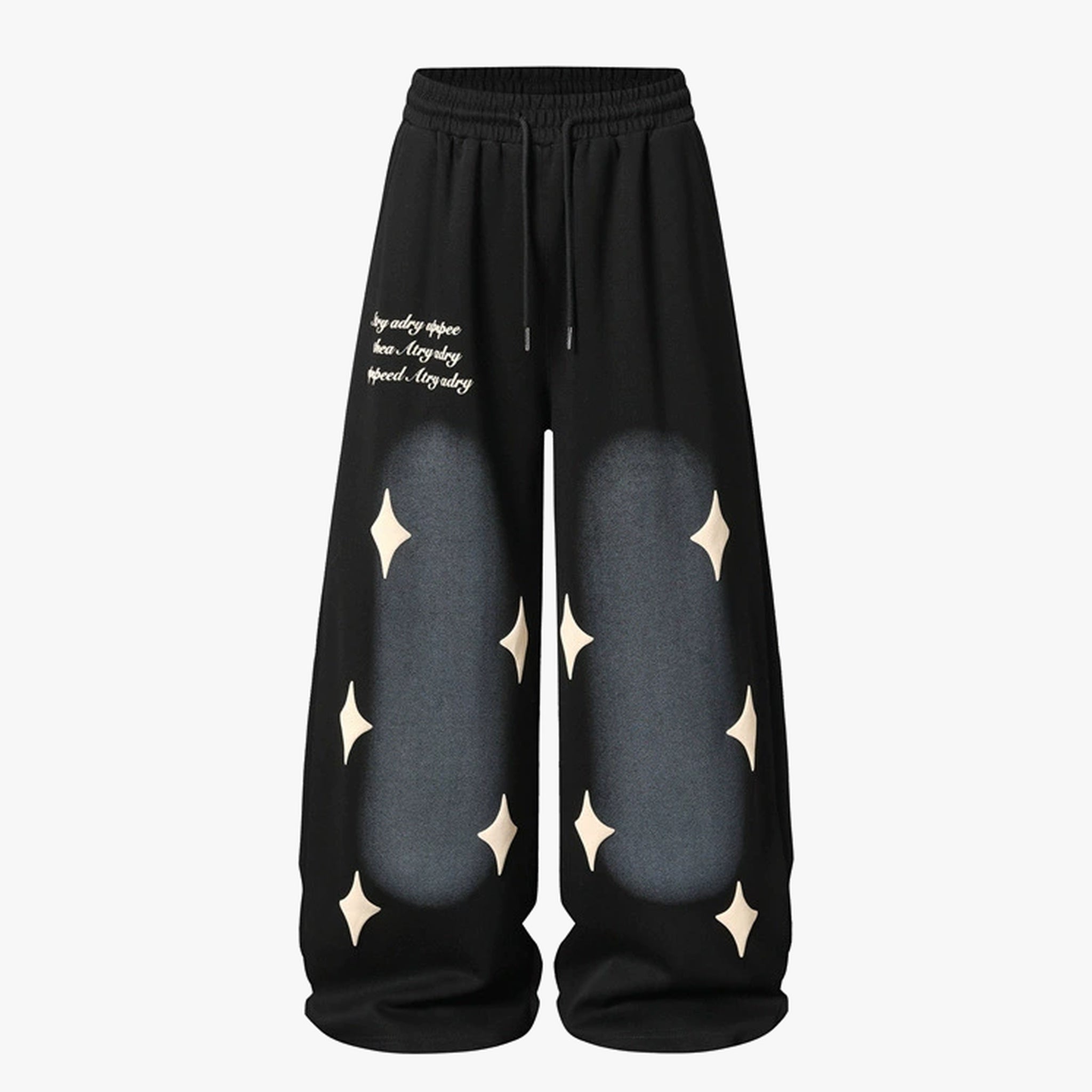 Spray Paint Star Print Distressed Sweatpants - Drenn
