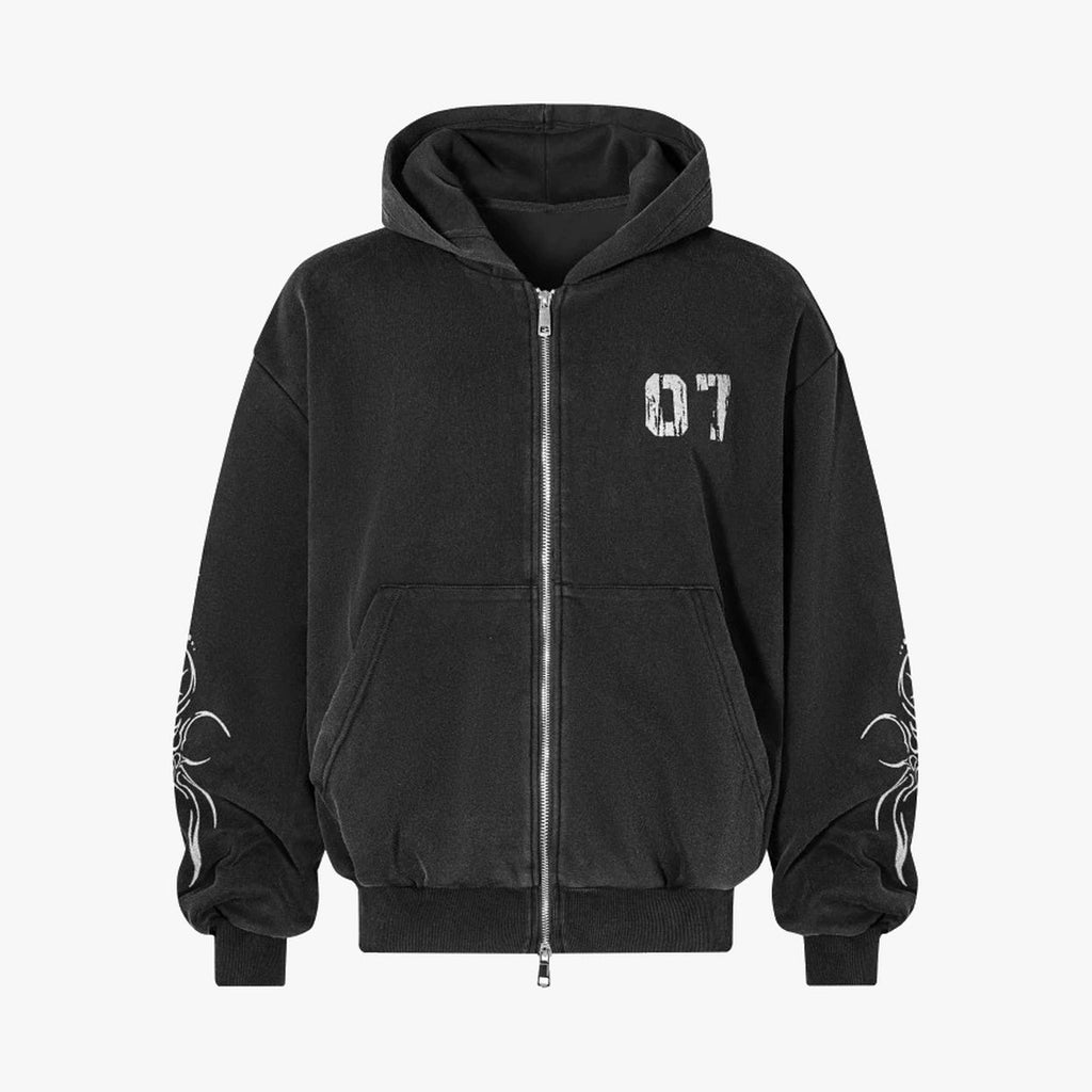 Gothic Tree Graphic Oversized Hoodie - Drenn