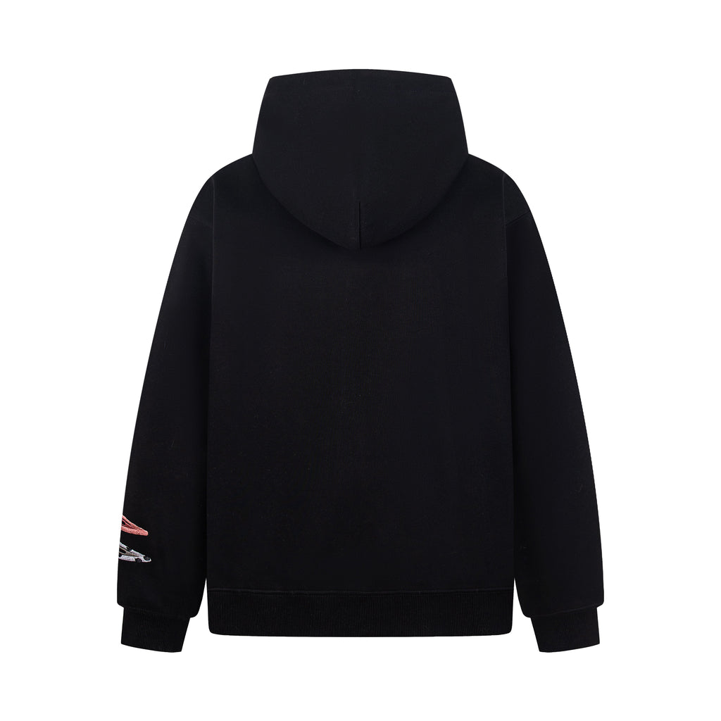 Detachable Hair Clip Decoration Zip Up Hoodie - Drenn