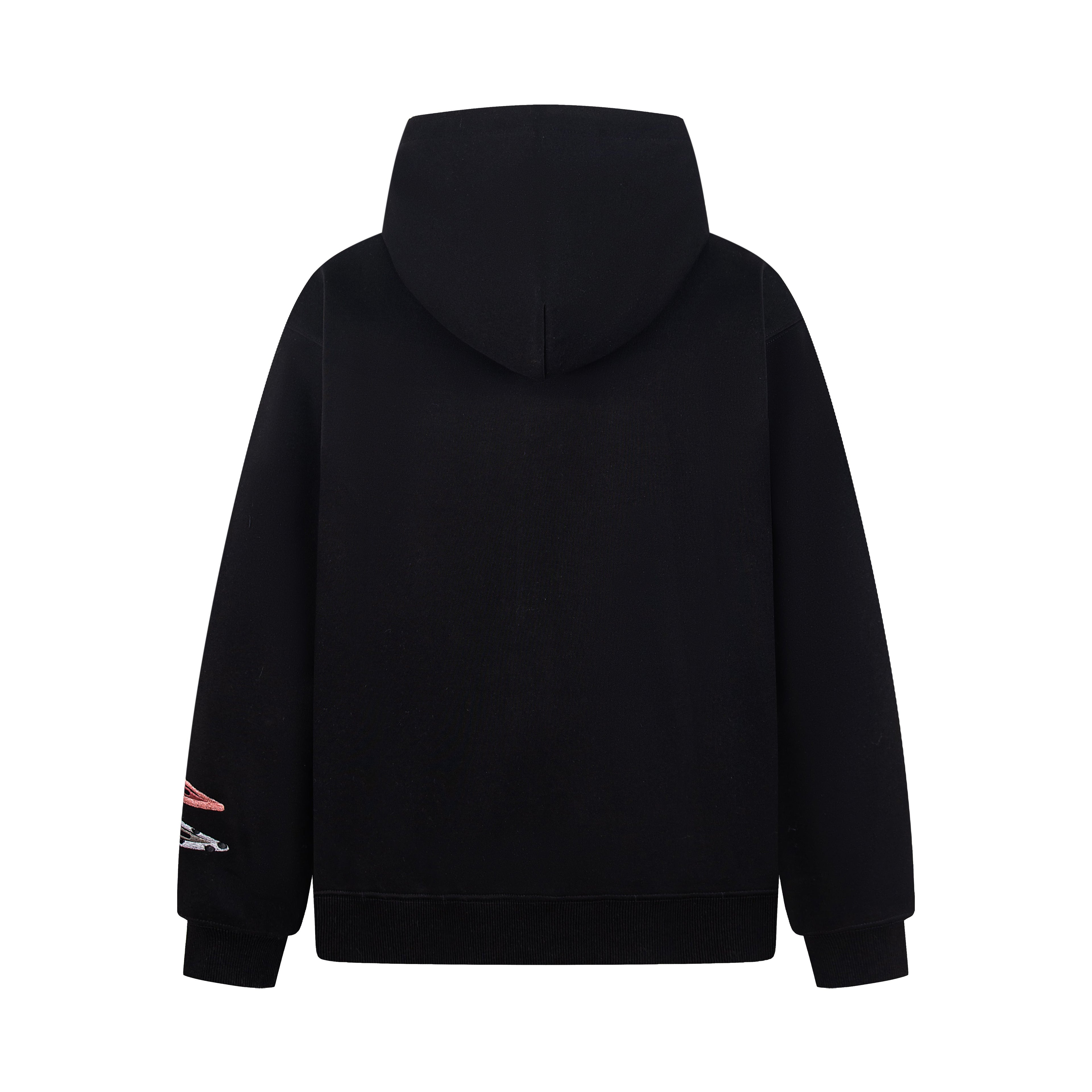 Detachable Hair Clip Decoration Zip Up Hoodie - Drenn