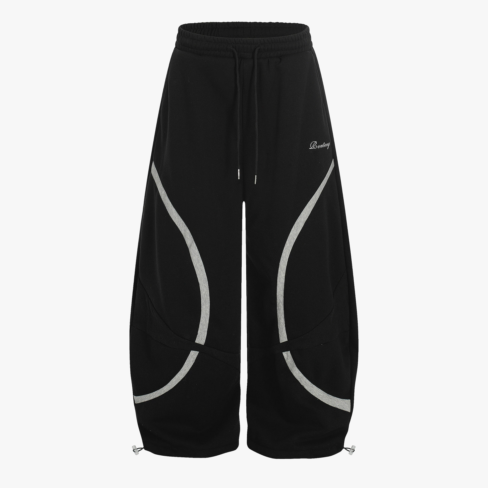 Retro Contrast Panel Drawstring Sweatpants - Drenn