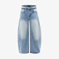 Vintage Washed Patchwork Distressed Scimitar Jeans - Drenn
