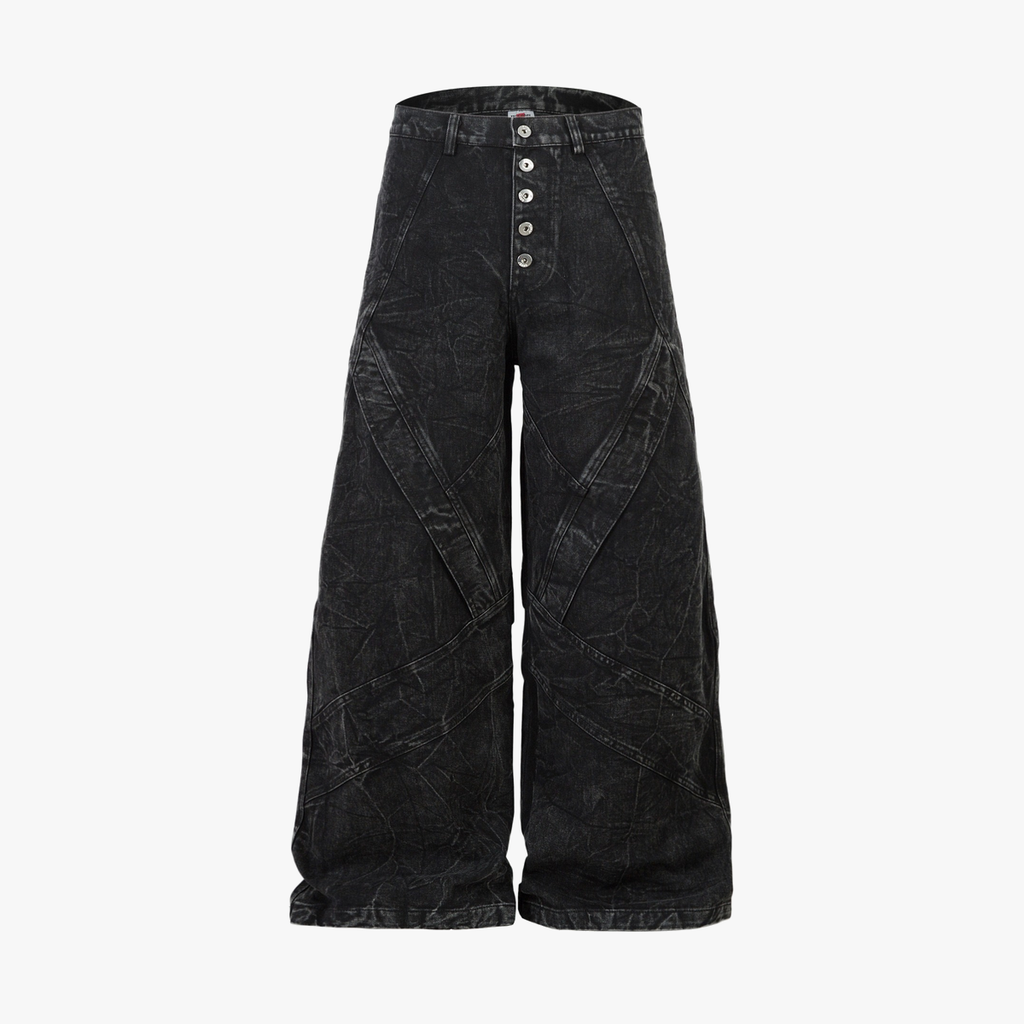 High Street Functional Structured Design Tie-Dye Baggy Jeans - Drenn