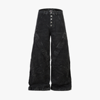 High Street Functional Structured Design Tie-Dye Baggy Jeans - Drenn