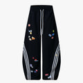 Street Patterned Striped Barrel Casual Pants - Drenn