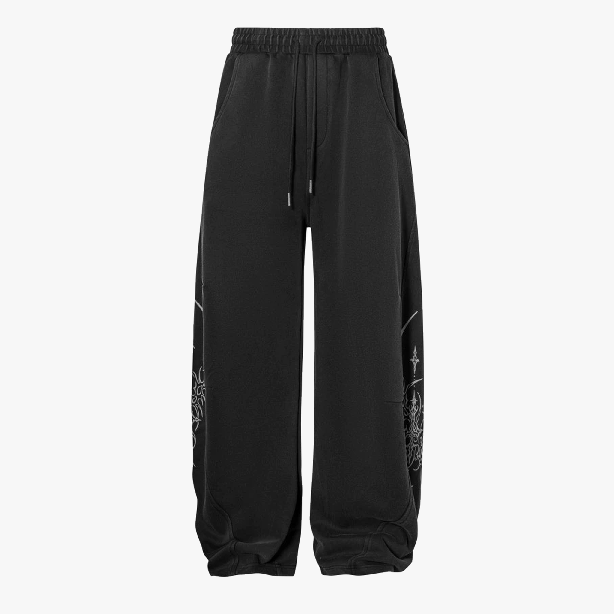 Graphic Wide-Leg Street Pants - Drenn