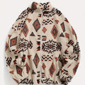 Women's Ethnic Print Fleece Zip-Up Sweater