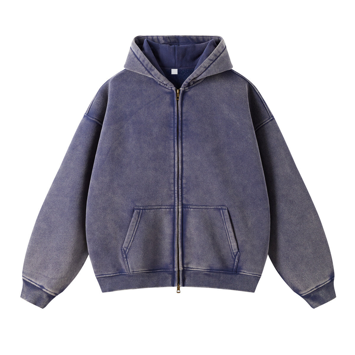 Oversized Vintage Wash Zip-Up Hoodie