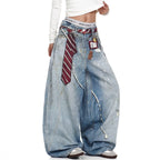 Mens Loose Casual Retro Bootcut Jeans