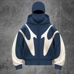 Men’s Double Hood Hoodie | 3D Geometric Oversized Streetwear Hoodie