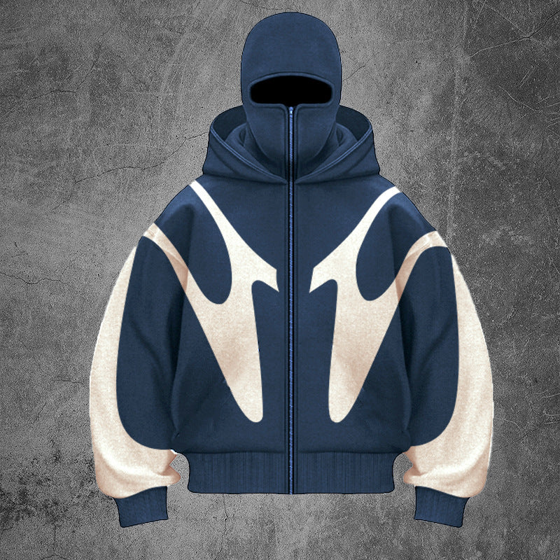 Men’s Double Hood Hoodie | 3D Geometric Oversized Streetwear Hoodie