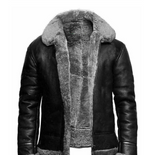 Men's Winer Faux Fur Leather Jacket With Fur Collar