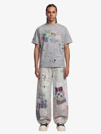 Retro Ink Splash Graphic T-Shirt