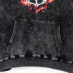 Black Washed Graphic Oversized Hoodie