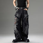 Men's Vintage Deconstructed Distressed Jeans