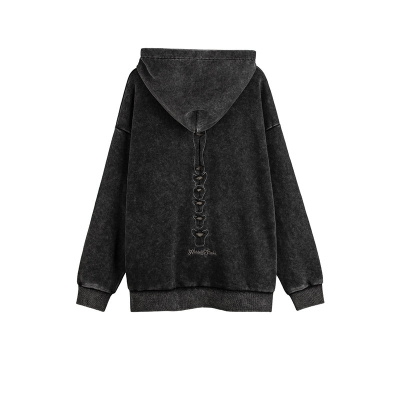 Men's Skull Graphic Grunge Hoodie