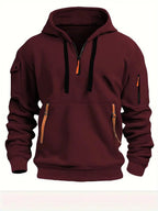 Warm Half Zip-Up Hoodie with Pockets | Sporty Casual Outerwear