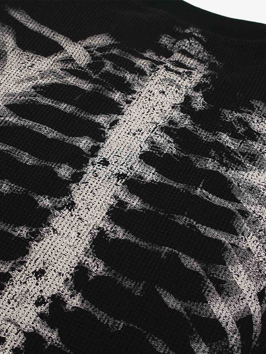 Sudadera de punto waffle con gráfico de esqueleto