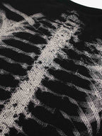 Sudadera de punto waffle con gráfico de esqueleto