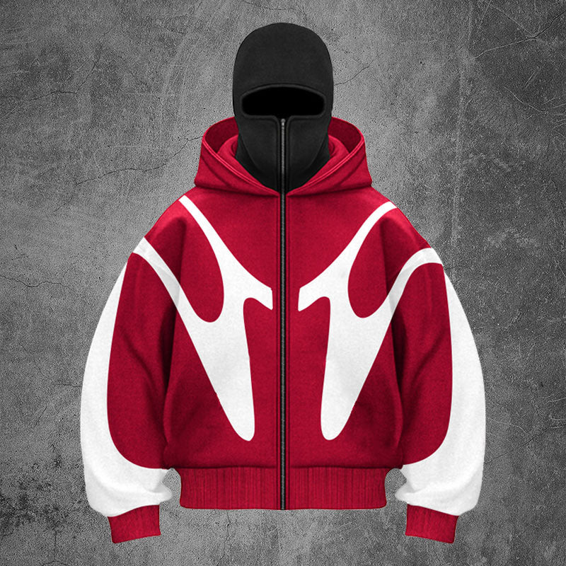 Men’s Double Hood Hoodie | 3D Geometric Oversized Streetwear Hoodie