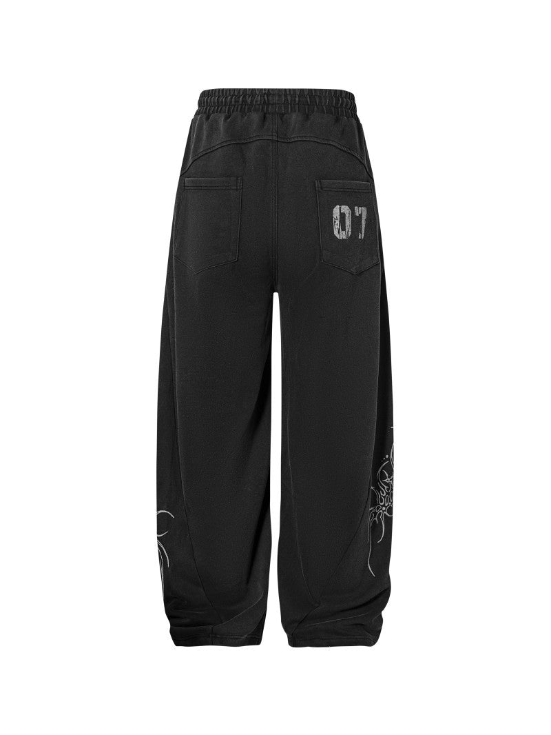 Graphic Wide-Leg Street Pants - Drenn
