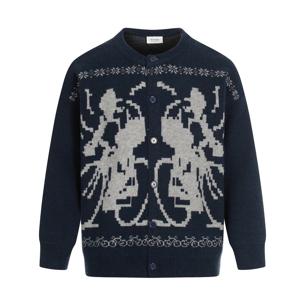 Cyclist Graphic | Knit Retro Cardigan - Drenn