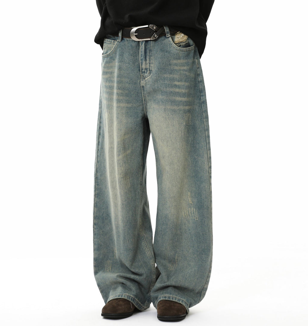 Washed Dirty-Dye Straight Jeans - Drenn