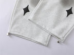 Spray Paint Star Print Distressed Sweatpants - Drenn