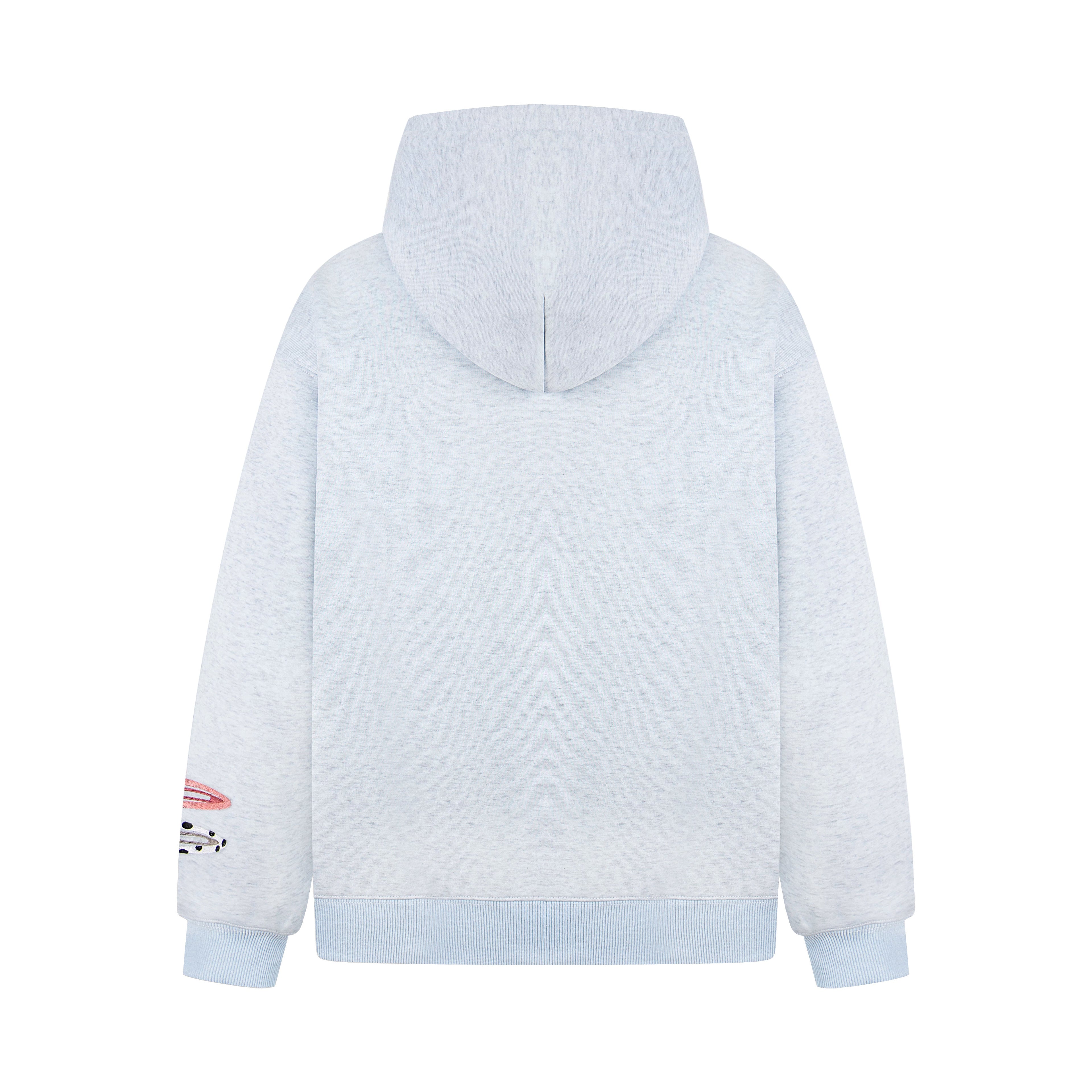 Detachable Hair Clip Decoration Zip Up Hoodie - Drenn