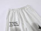 Spray Paint Star Print Distressed Sweatpants - Drenn
