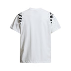 Streetwear Script Print Striped Patchwork T-Shirt - Drenn