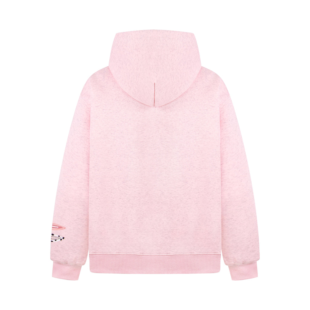 Detachable Hair Clip Decoration Zip Up Hoodie - Drenn