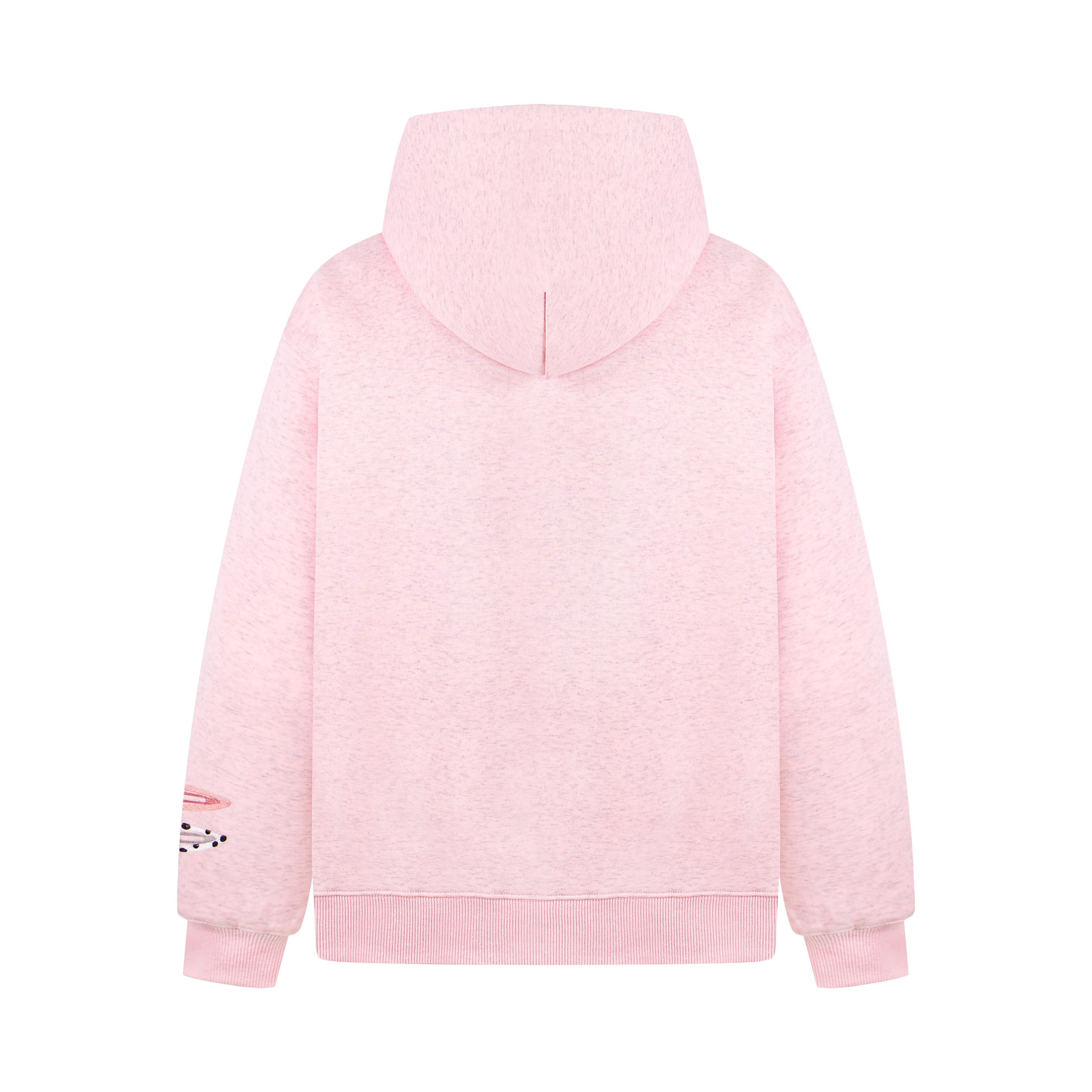Detachable Hair Clip Decoration Zip Up Hoodie - Drenn