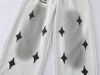 Spray Paint Star Print Distressed Sweatpants - Drenn