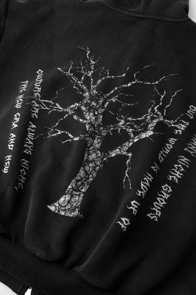 Gothic Tree Graphic Oversized Hoodie - Drenn