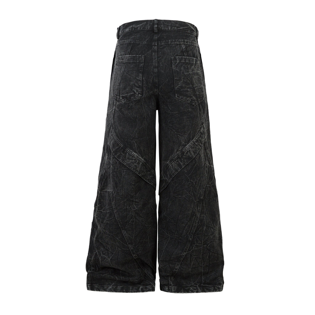 High Street Functional Structured Design Tie-Dye Baggy Jeans - Drenn
