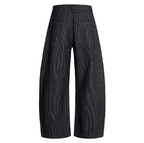 Vintage Pinstripe Pleated Wide-Leg Barrel Pants - Drenn