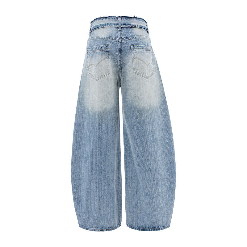 Vintage Washed Patchwork Distressed Scimitar Jeans - Drenn