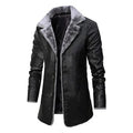 Men's Long Winter Jacket with Sherpa lining