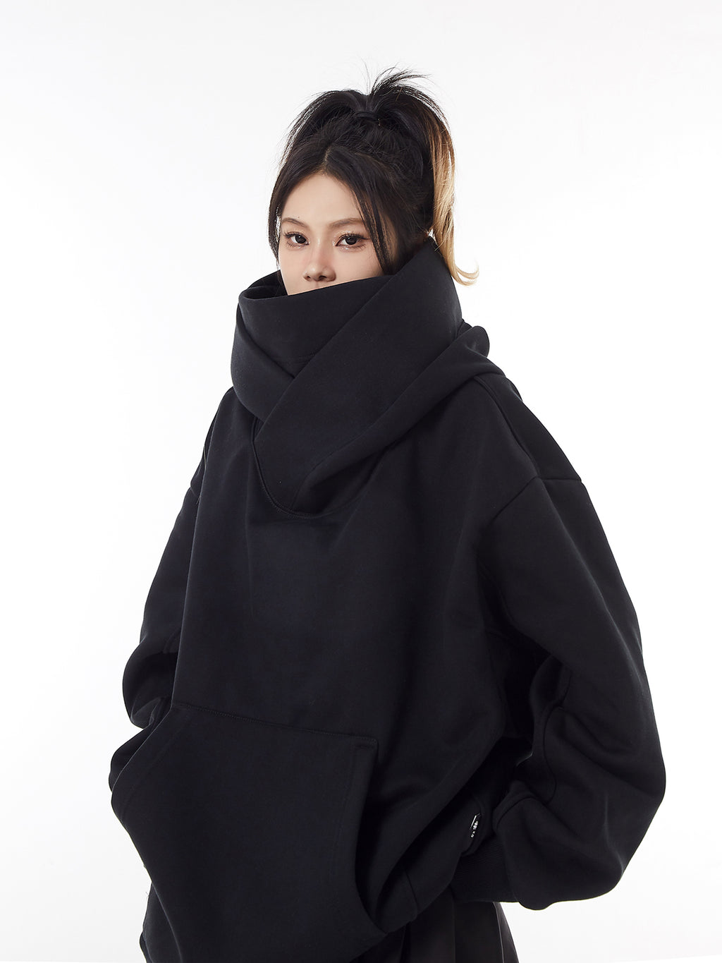 Unisex Ninja Turtleneck Hoodie | Oversized Y2K Harajuku Streetwear Hoodie