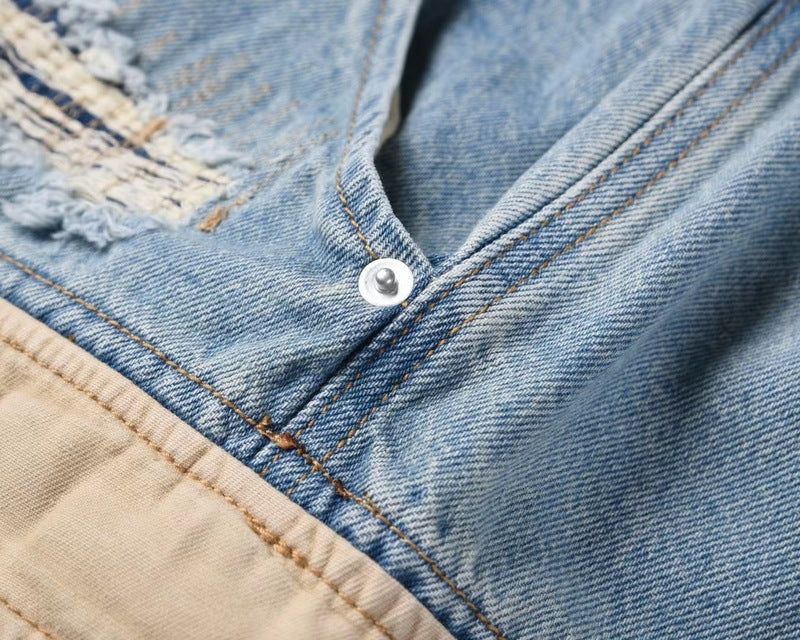 Distressed Cargo Denim Shorts
