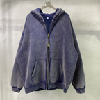 Oversized Vintage Wash Zip-Up Hoodie