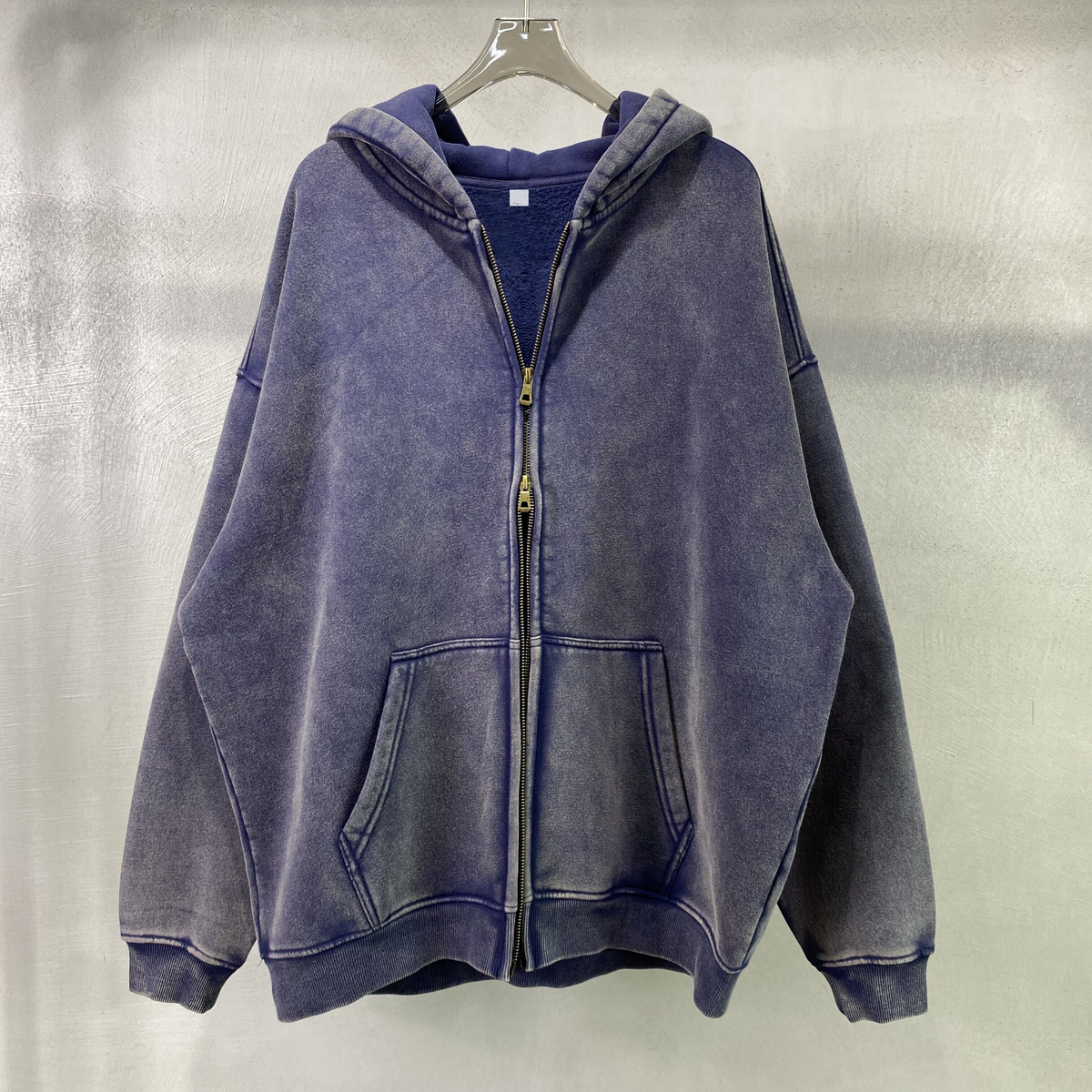 Oversized Vintage Wash Zip-Up Hoodie
