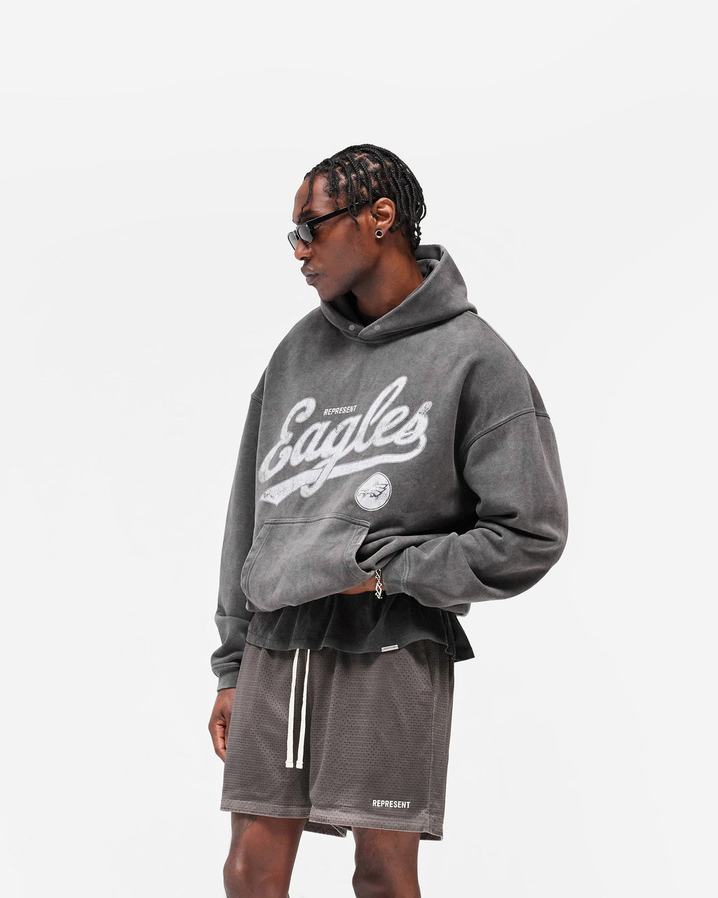 Drenn Vintage Grey Philadelphia Eagles Graphic Hoodie