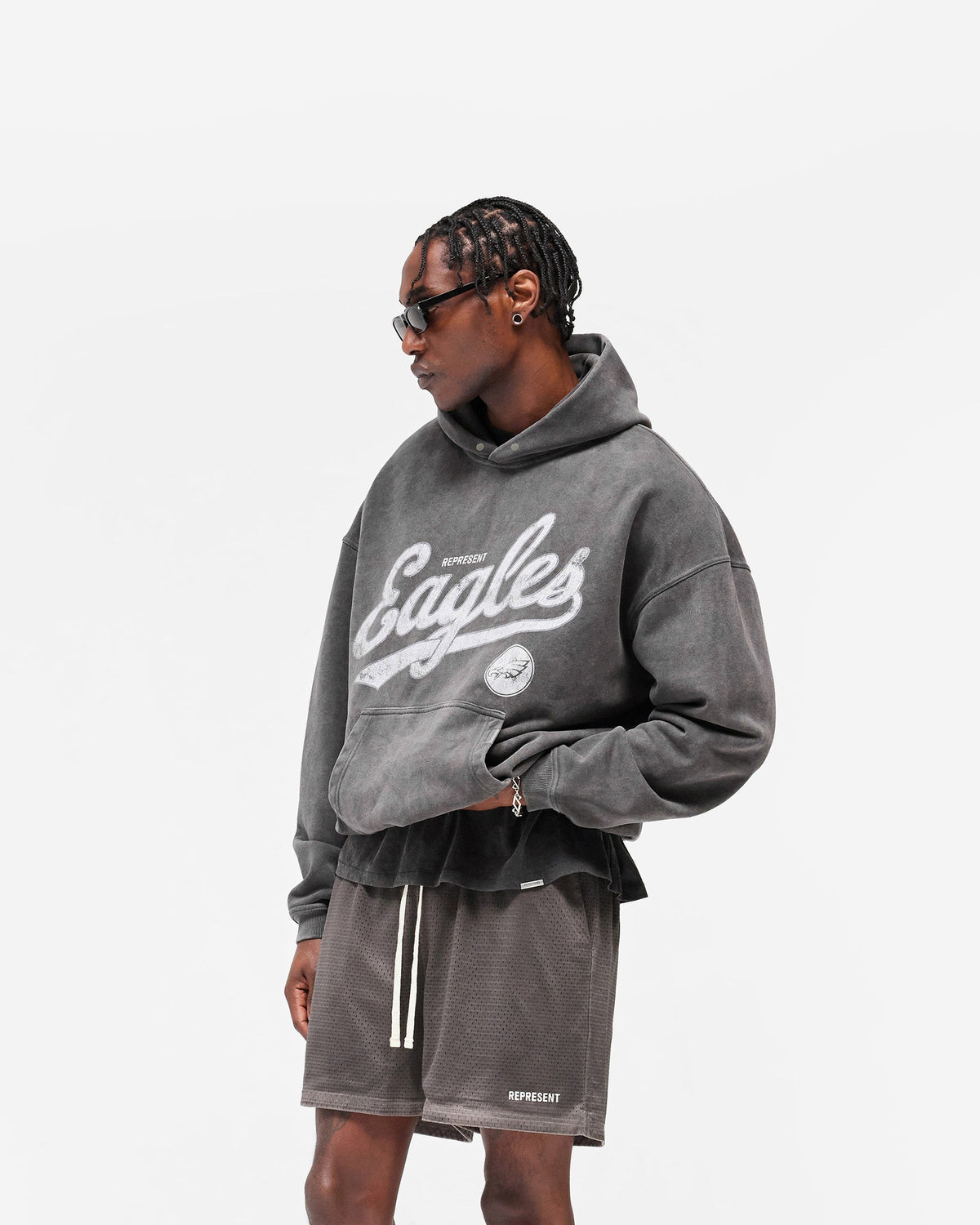 Drenn Vintage Grey Philadelphia Eagles Graphic Hoodie
