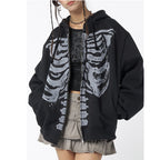 Women's Skeleton Print Oversized Hoodie