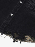 Distressed Denim Ripped Short-Sleeve Shirt
